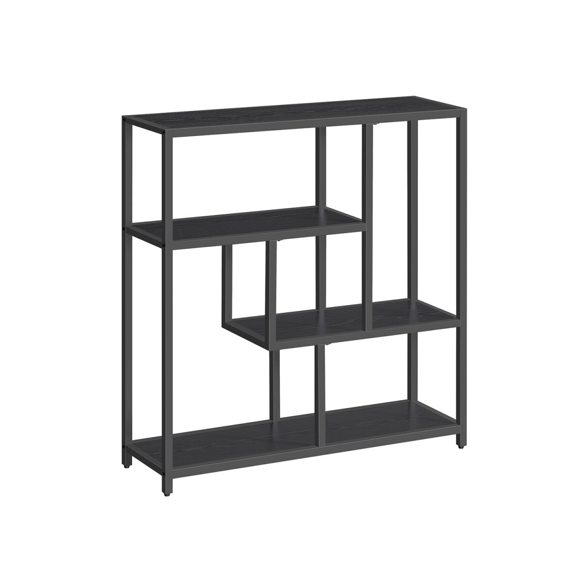 Bookcase with 4 Shelves in Ebony Black