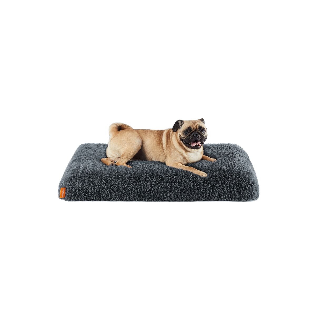 Dog Bed Plush Dark Gray 80 x 50 x 8 cm M