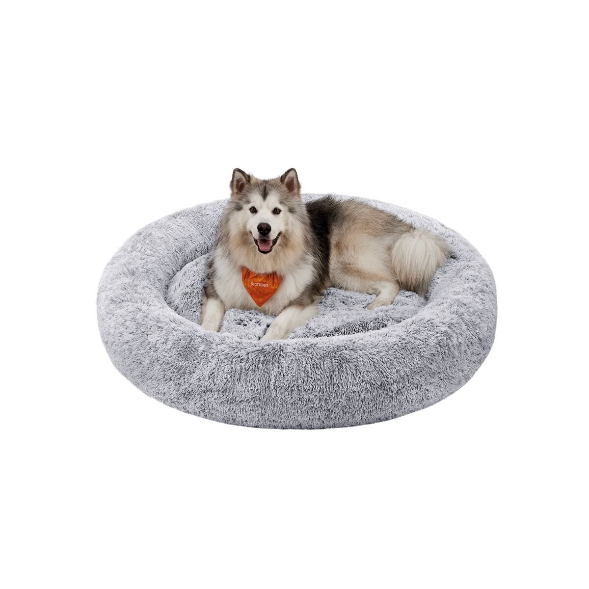 Washable Ombre Gray Center Dog Bed