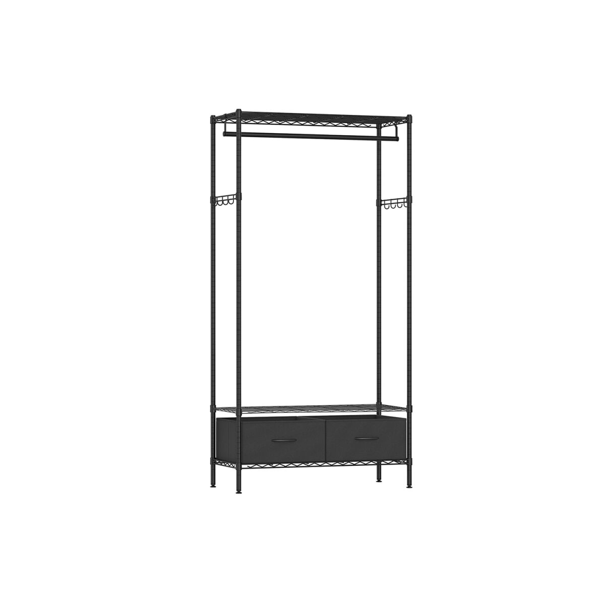 Clothing Rack with 2 Drawers Ink Black