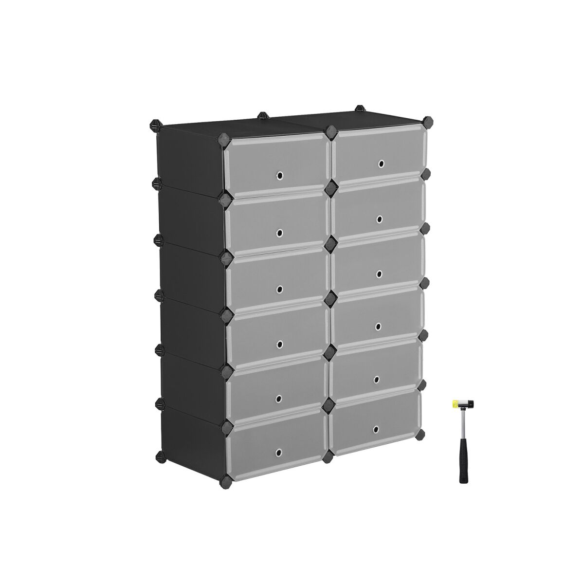 Plastic Cabinet 12 Compartments Black