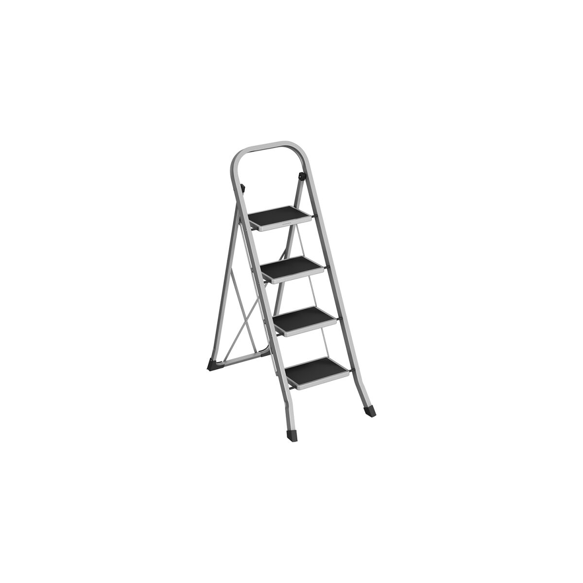 Step Ladder with 4 Steps, 330 lbs Capacity, Dove Gray