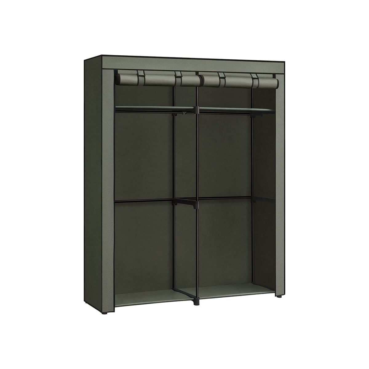 Fabric Wardrobe with 2 Clothing Rods Sage Green