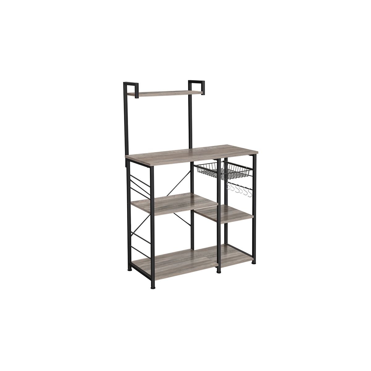 Industrial-Design Kitchen Shelf Greige-Black