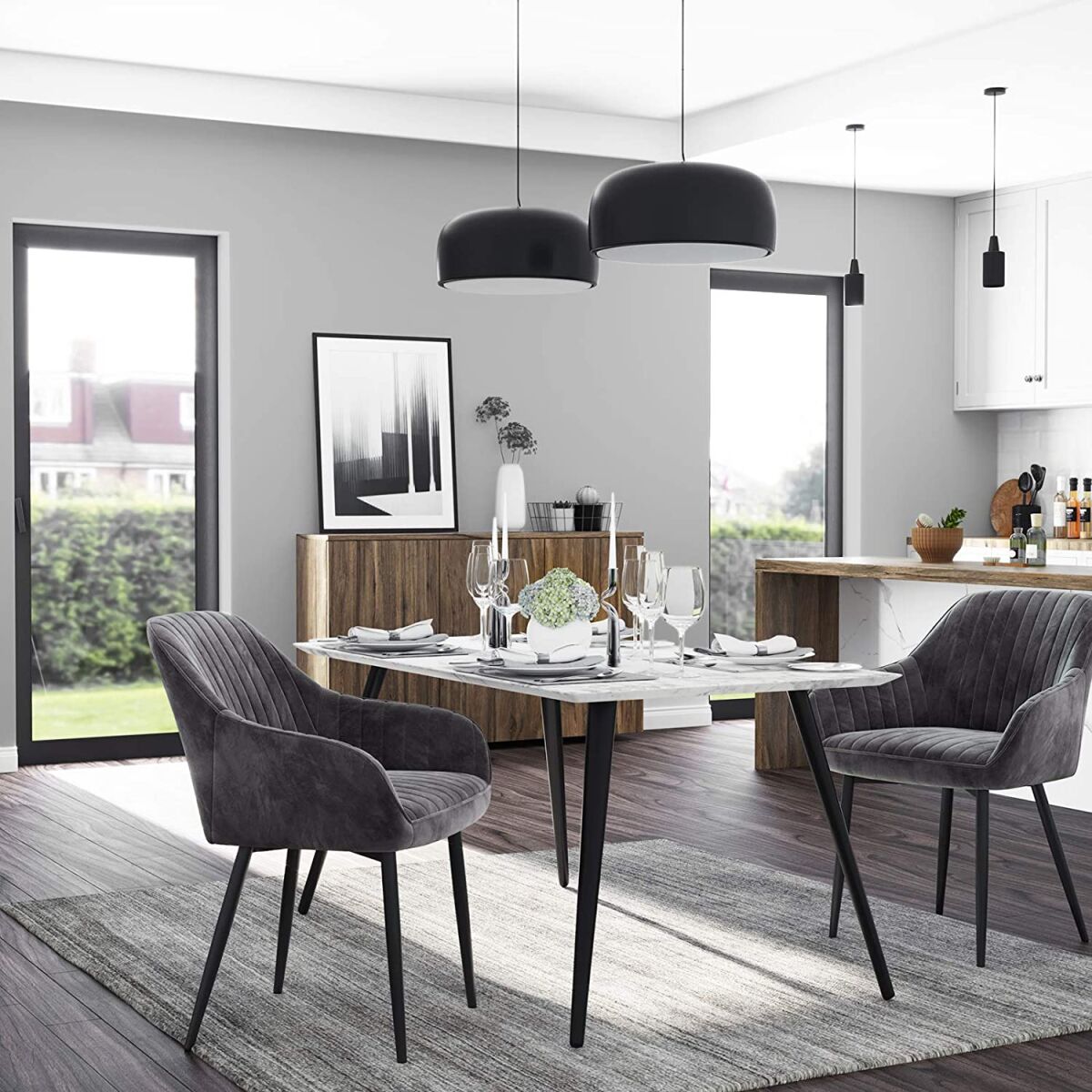Dining Chairs Set of Gray LuigeMööbel