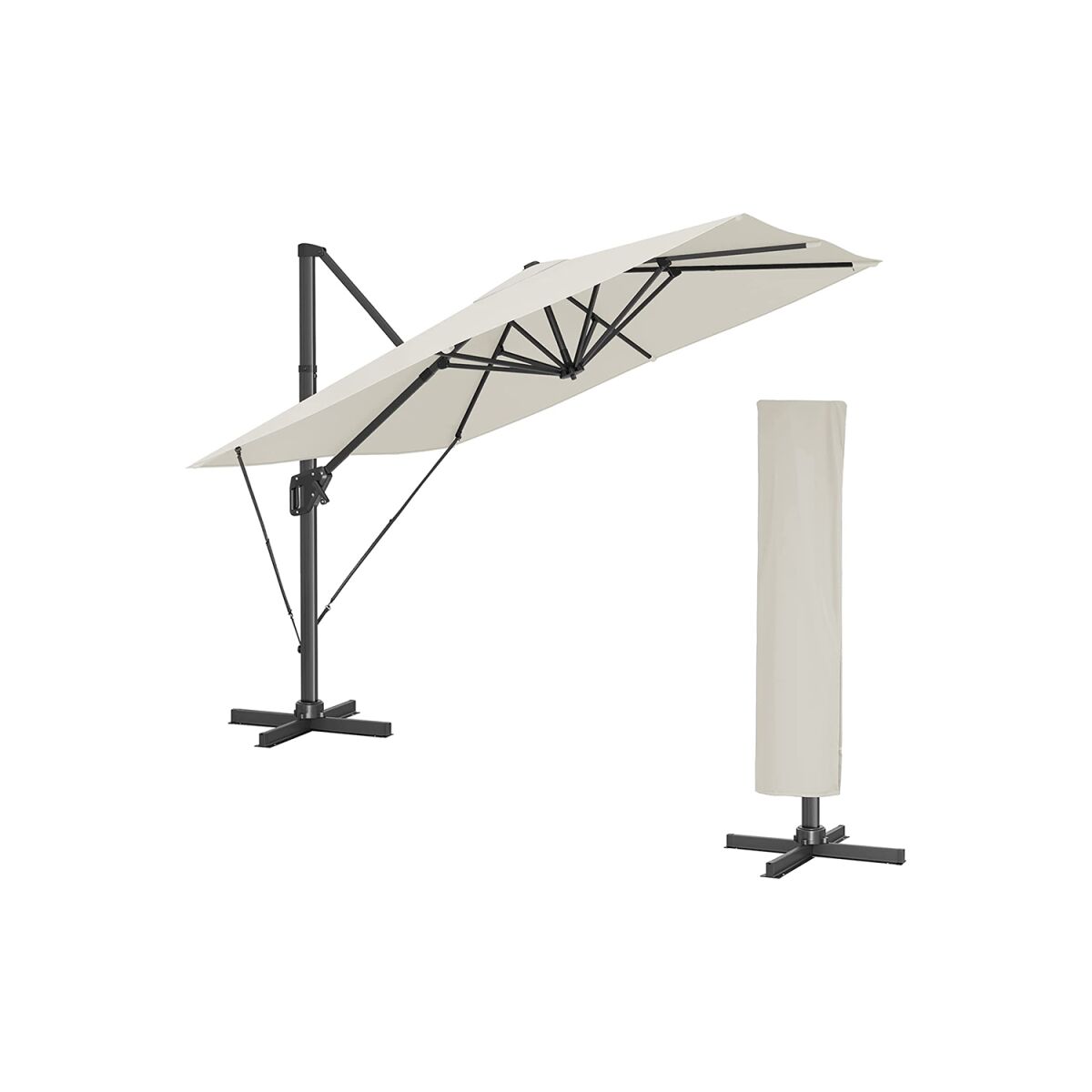 Adjustable Tilt Parasol – Beige