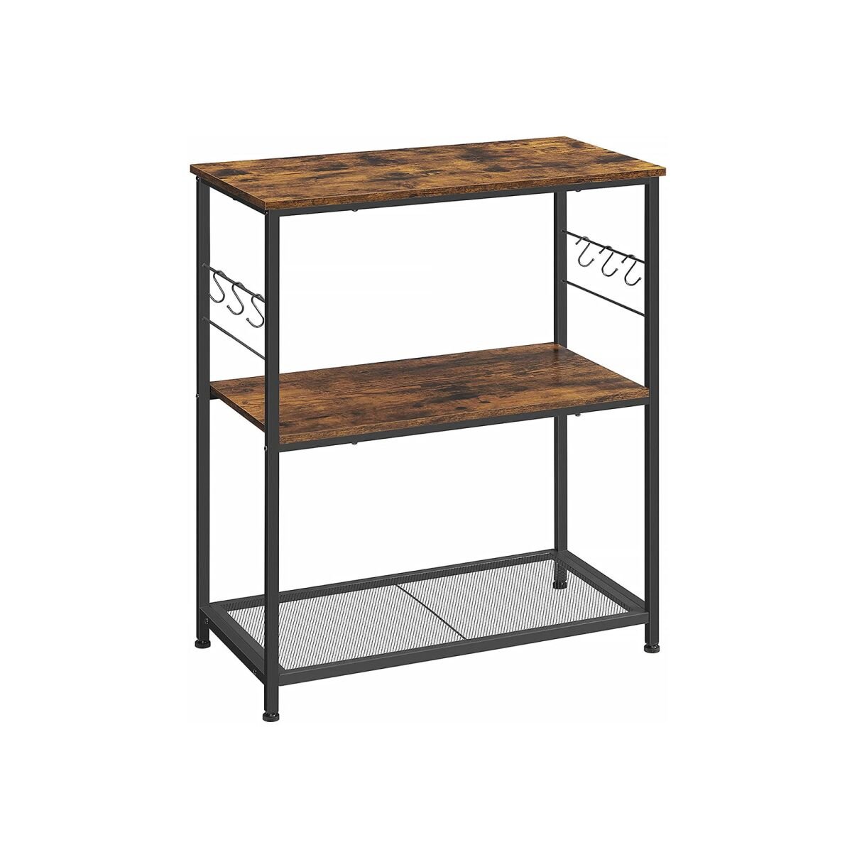 Industrial-Style Kitchen Shelf with Hooks