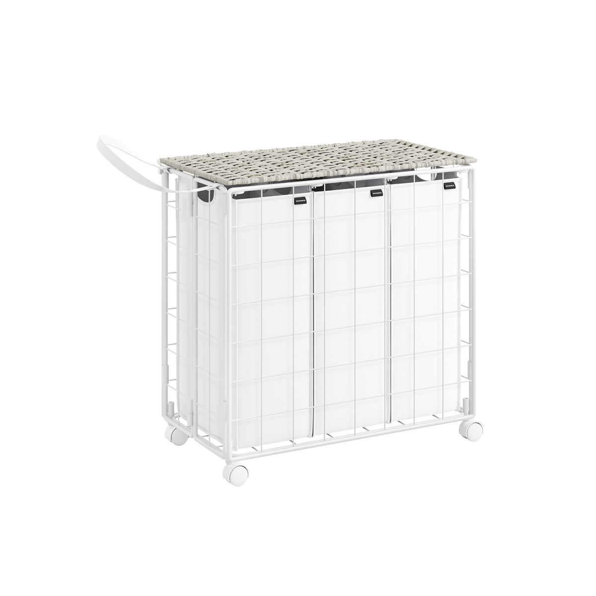 Laundry Collector with Wheels Cloud White