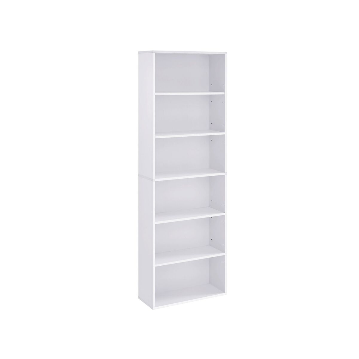 Bookshelf with 6 Compartments, White