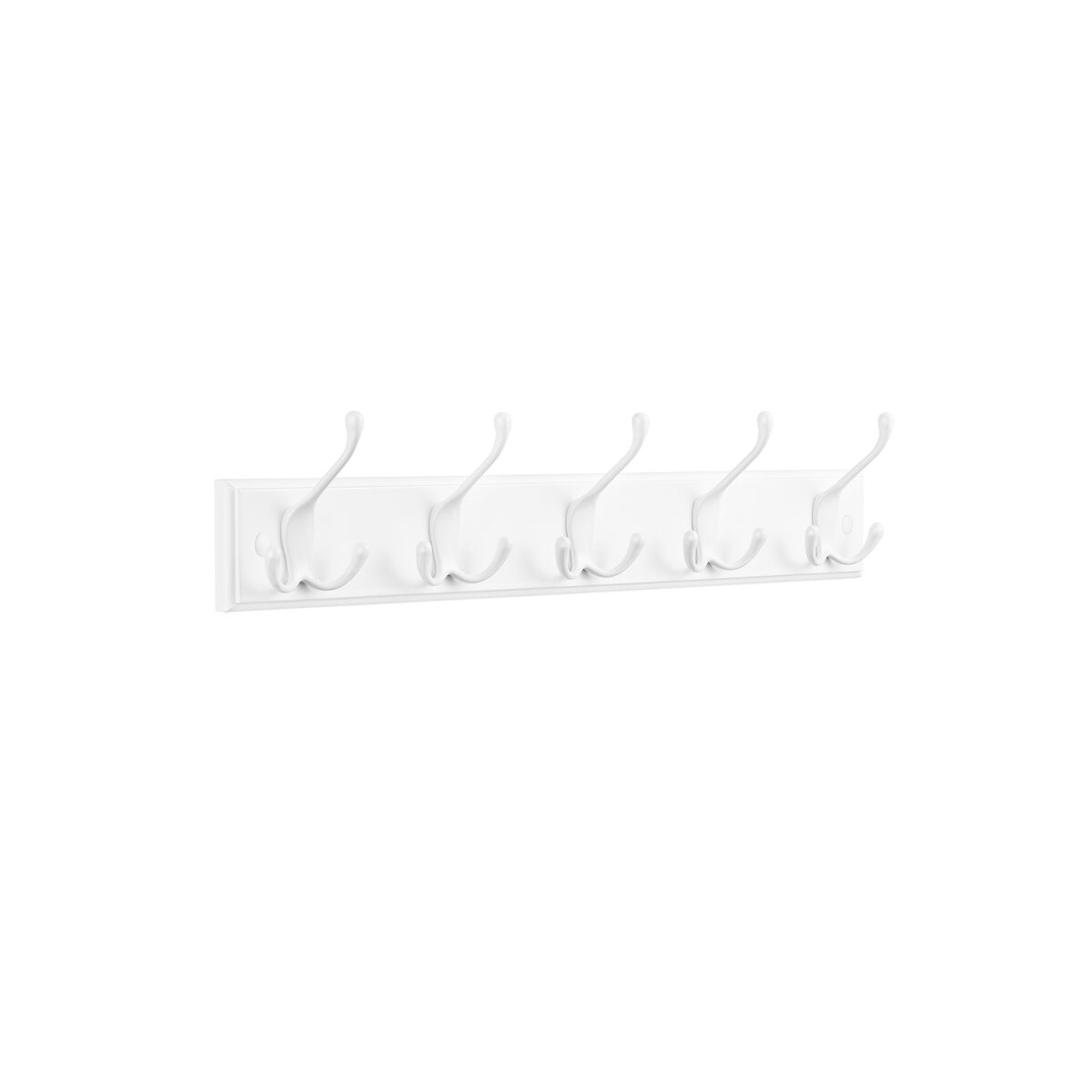 Wall-Mounted Coat Rack with 5 Triple Metal Hooks