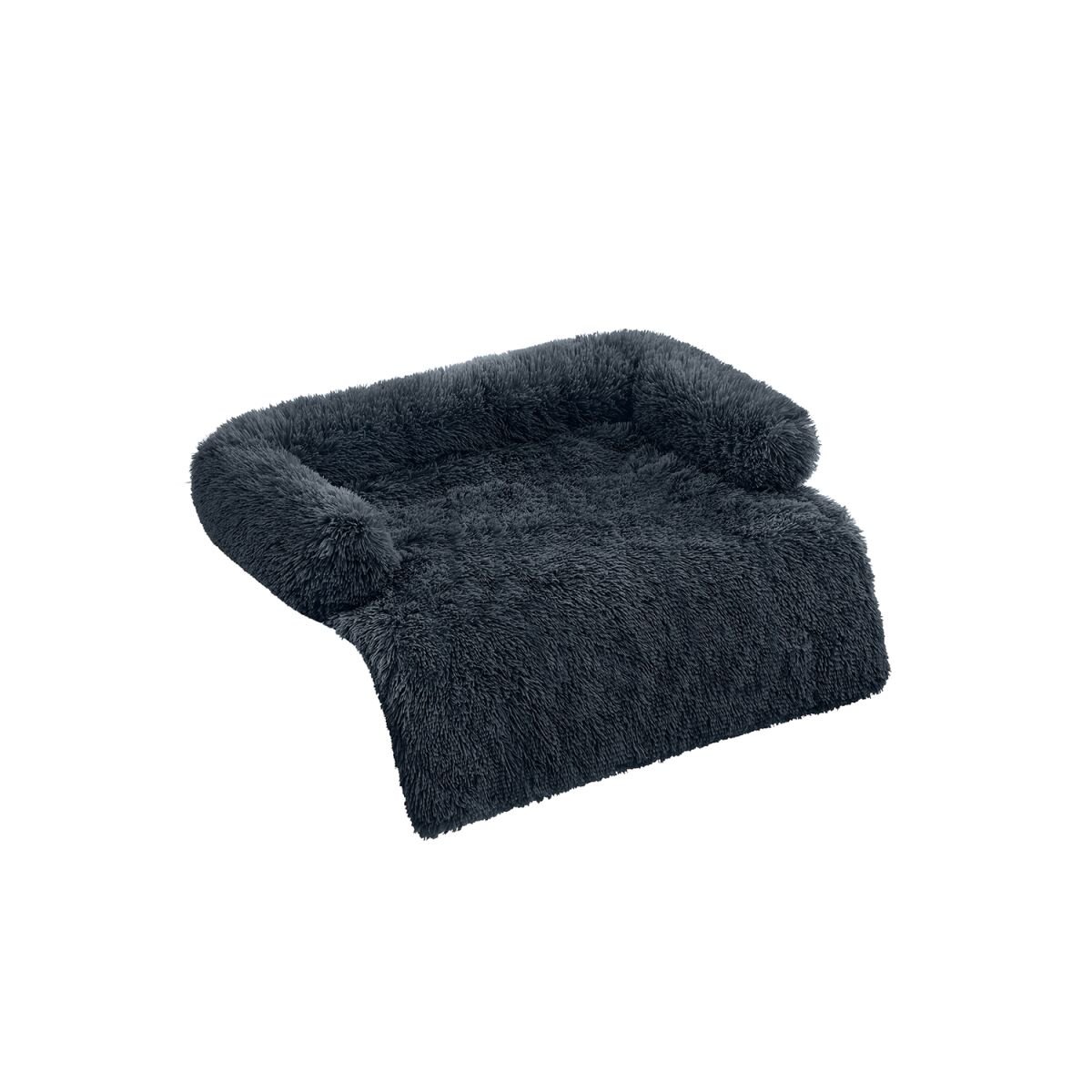 Dog Bed XL Plush Dark Grey 110 x 95 x 18 cm