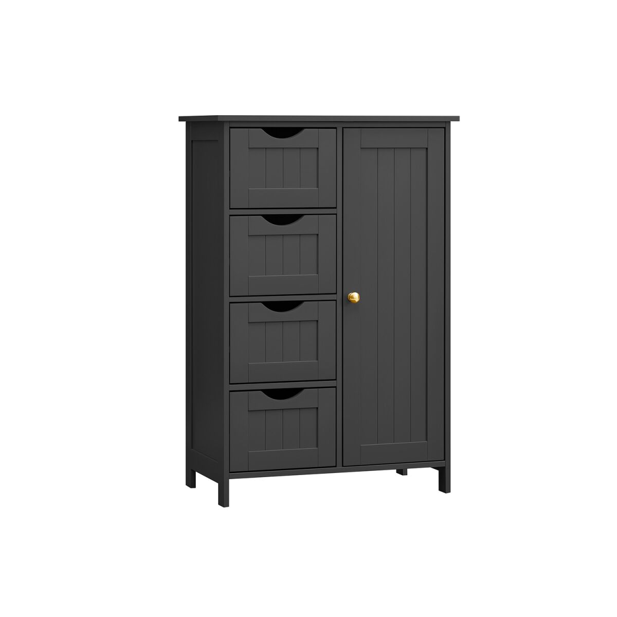 Bathroom Cabinet 4 Drawers, 30 x 55 x 82 cm, Ink Black