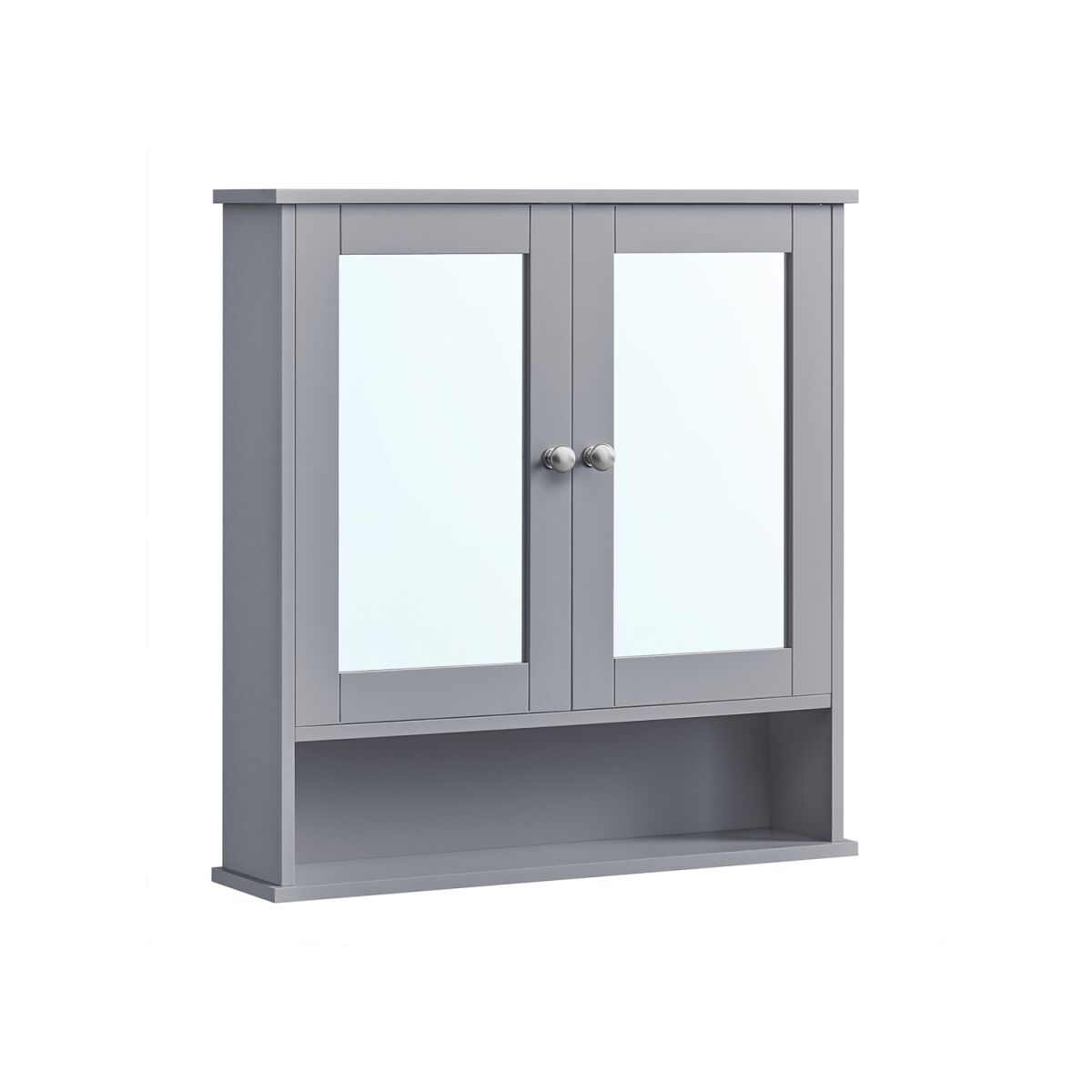 Wall-Mounted Mirror Cabinet in Dove Gray