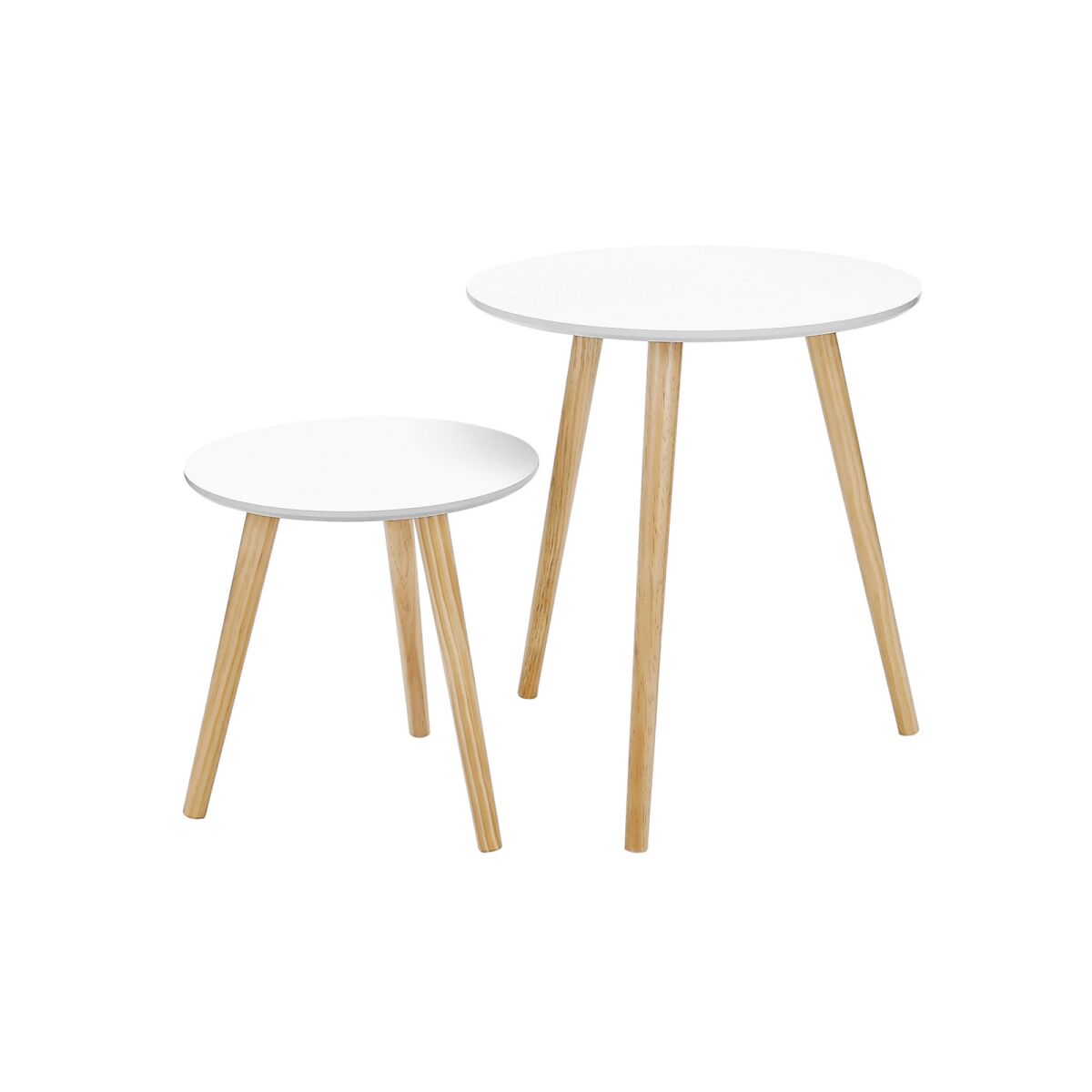 Set of 2 Round Side Tables – Elegant Design, Space-Saving Solution