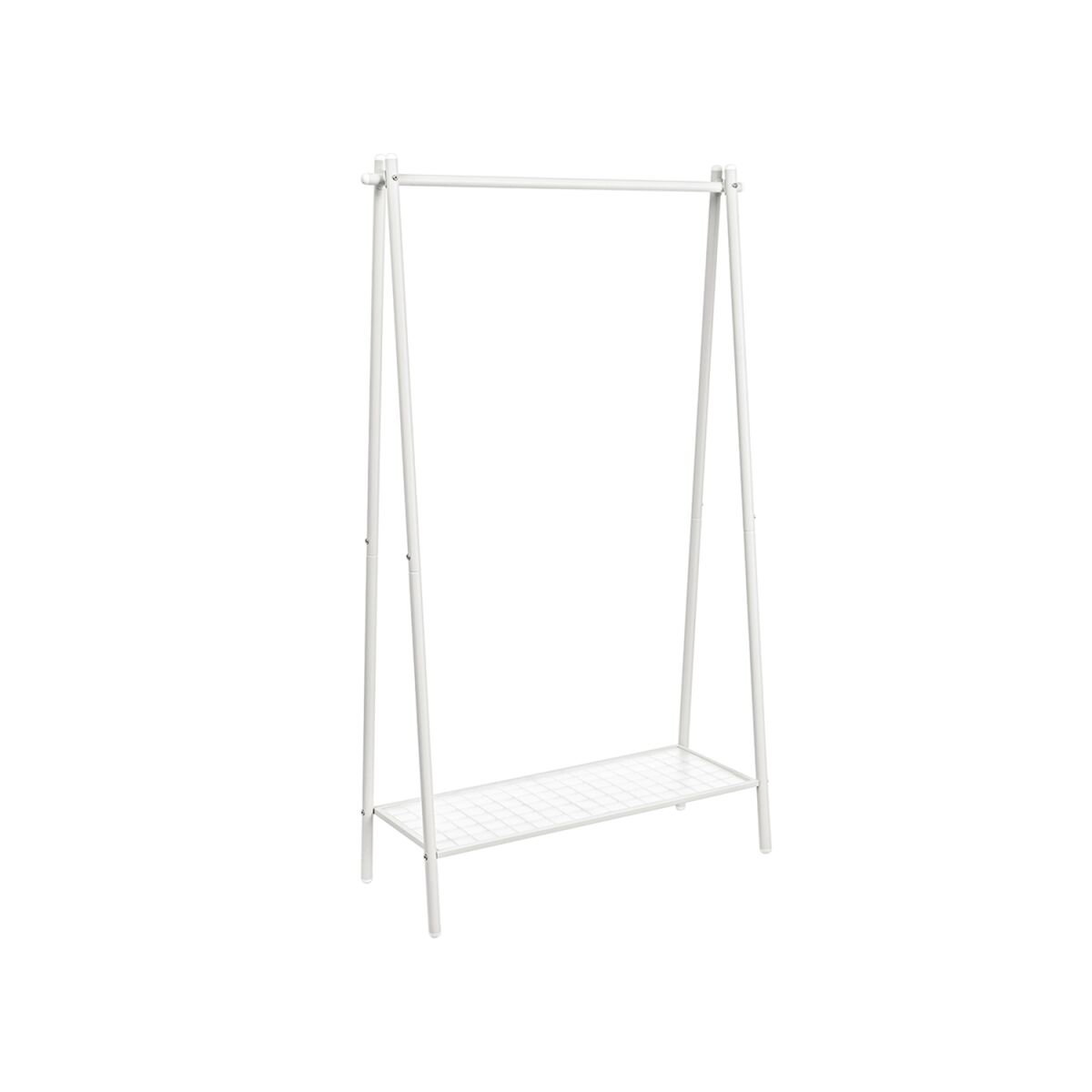 Clothing Rack with Shelf Steel White