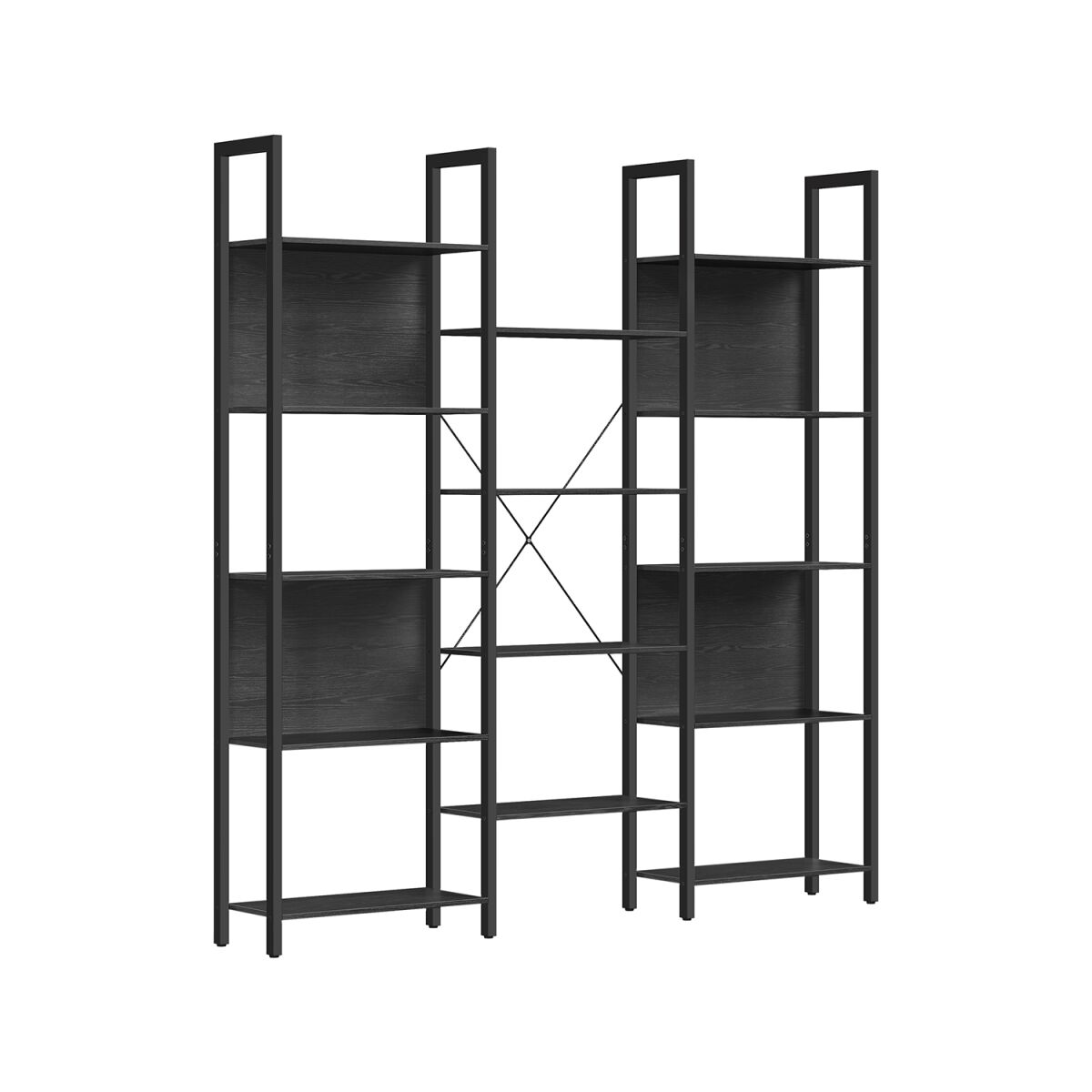 Freestanding Shelf Unit with 14 Shelves and Metal Frame