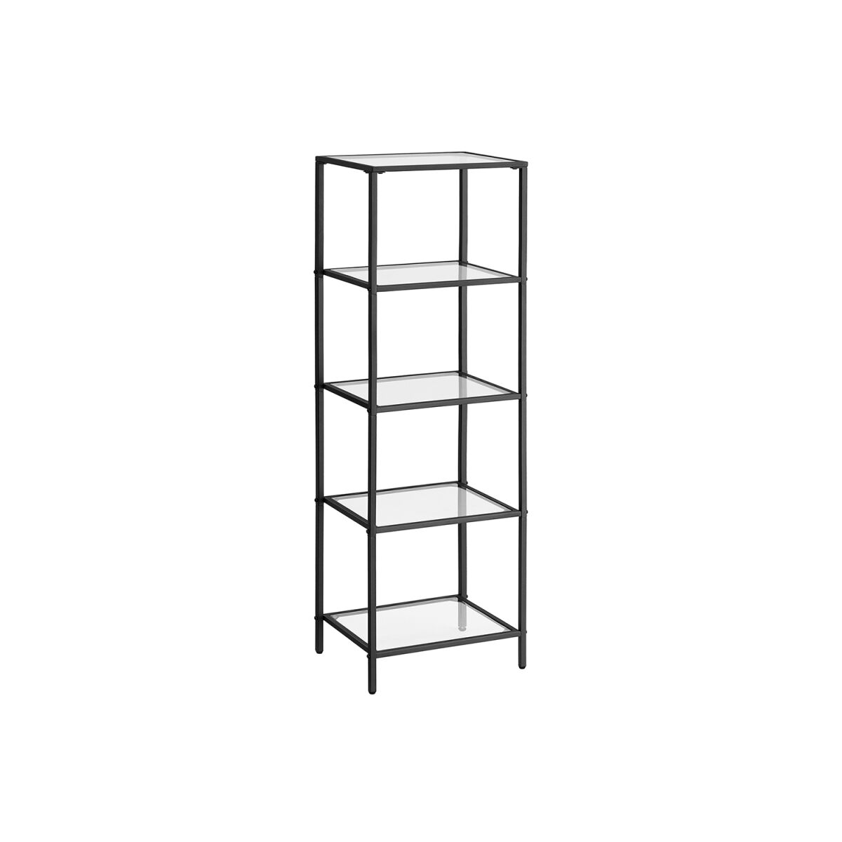 Shelf Unit with 5 Tiers Easy Assembly Clear Ink Black