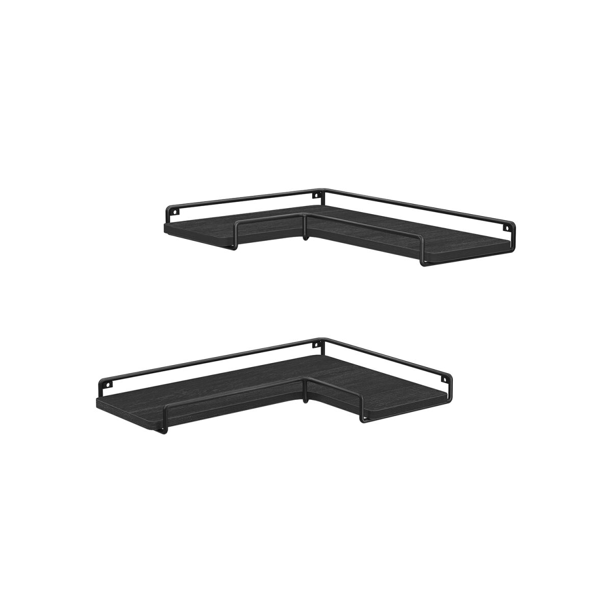 L-shaped Corner Shelf in Industrial Design – Black