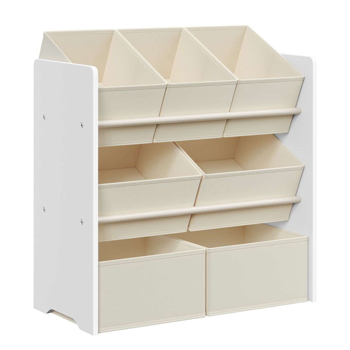 Children’s Shelf with 7 Non-woven Storage Boxes Cloud White