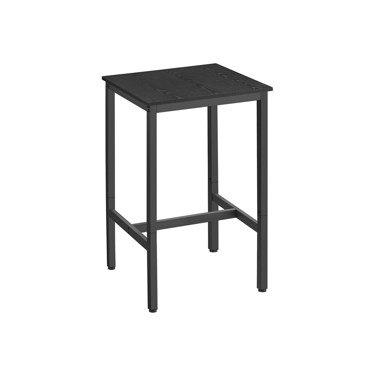 Bar Table with Steel Frame in Ebony Black, 60 x 60 x 92 cm