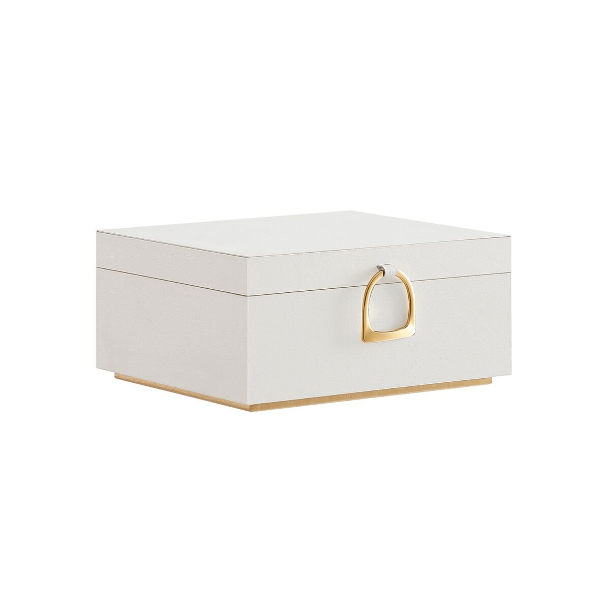 Jewelry Box 2-Tier with Handle and Flexible Jewelry Tray White