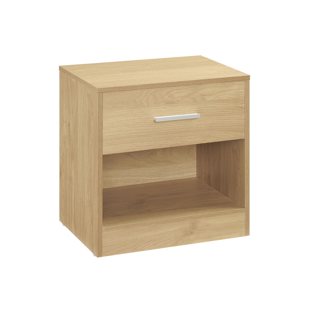 Bedside Table with Drawer and Open Compartment in Straw Yellow