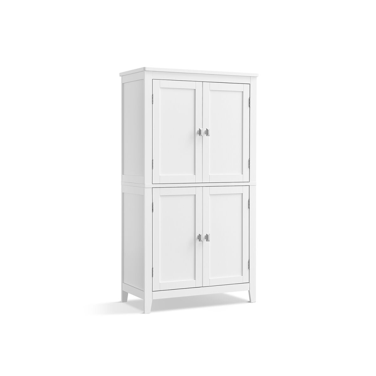 Bathroom Cabinet with 4 Doors in Classic White