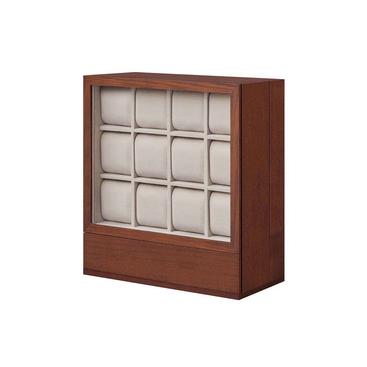 Watch Box with 12 Compartments and Window – Gift Idea in Coffee Brown