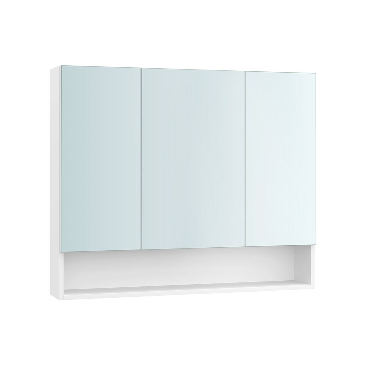 Bathroom Cabinet with 3 Doors, Cloud White, 16.5 x 90 x 75 cm