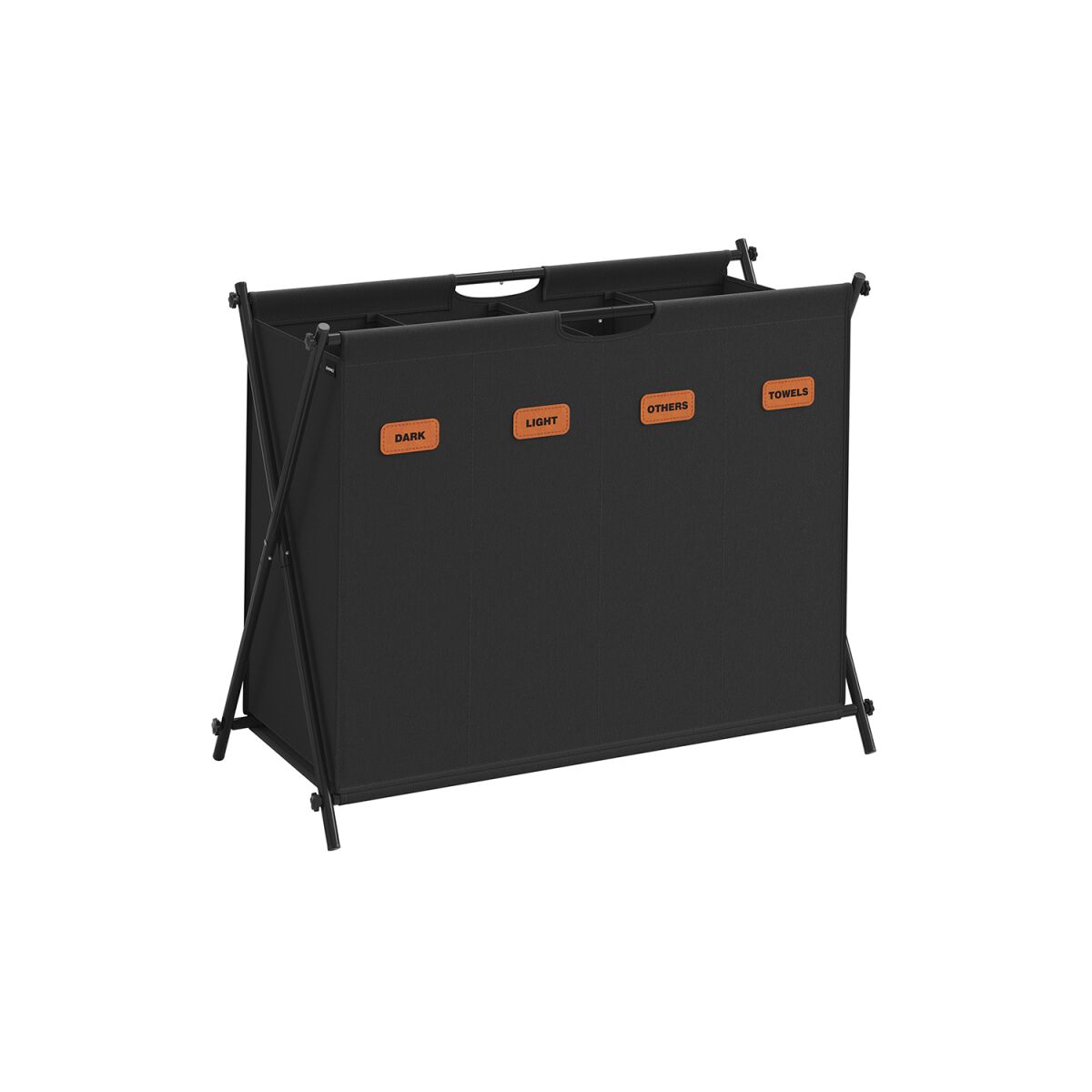 Laundry Basket 155L with 4 Compartments Ink Black