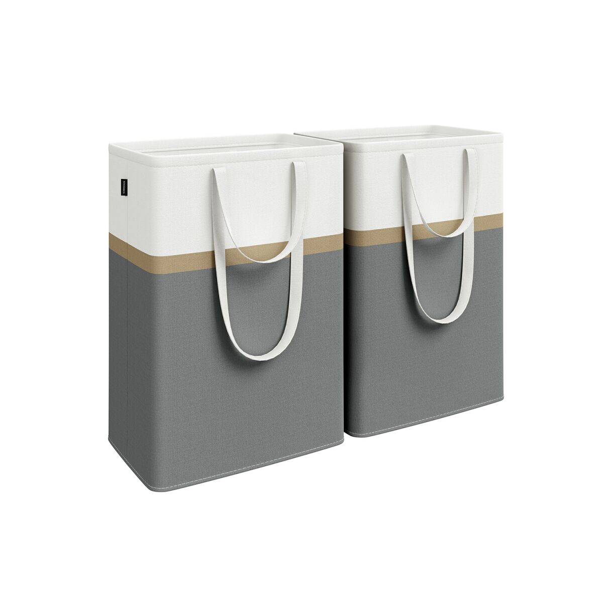 Laundry Basket Set of 2 with Handles, Slate Gray, 75L