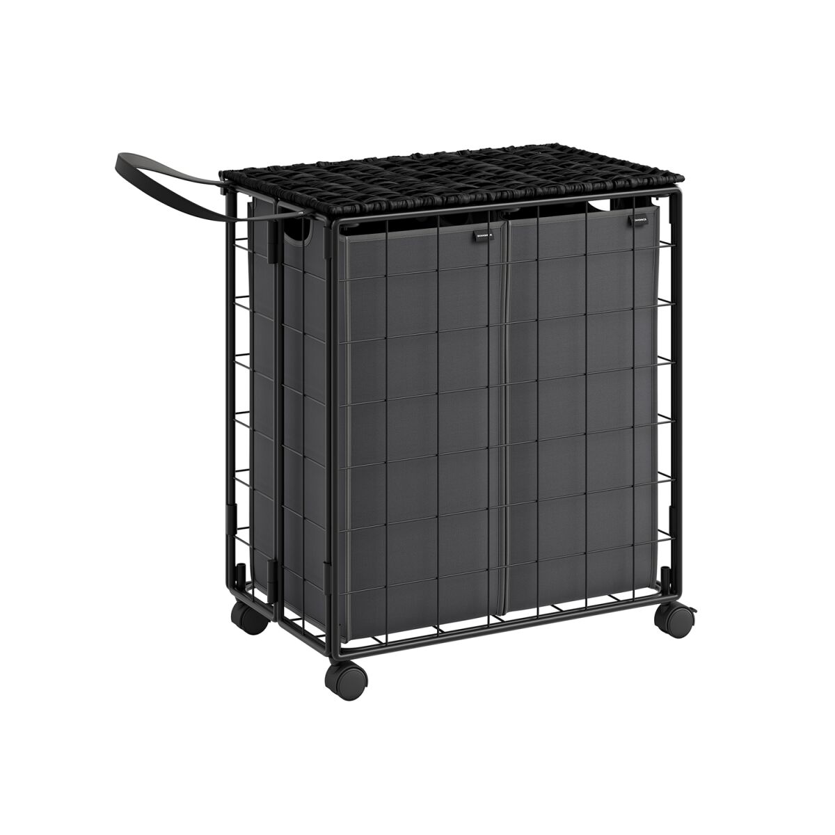 Laundry Basket 110 L with Lid Ink Black-Slate Gray