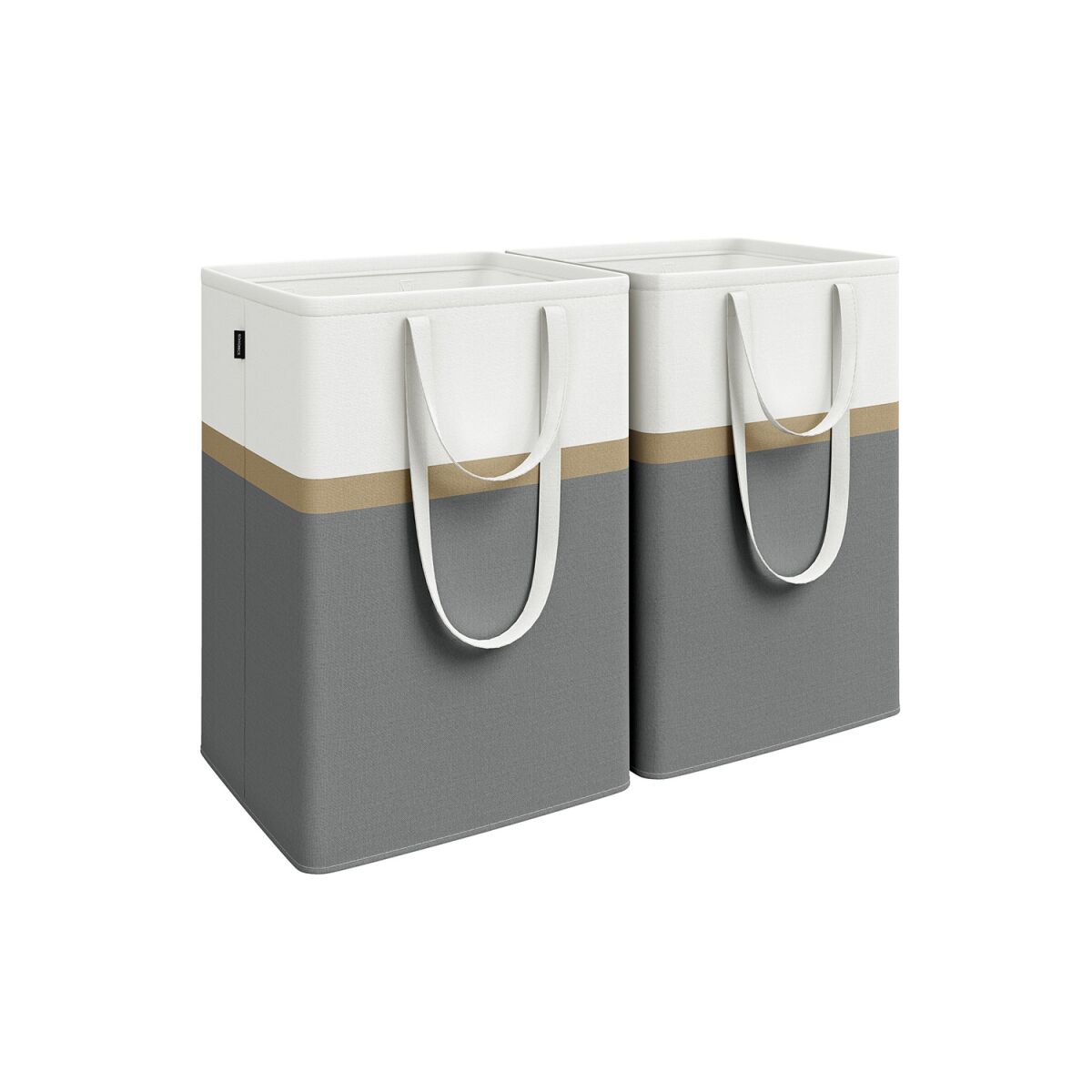 Laundry Basket Set of 2 with Handles, Slate Grey, 110L