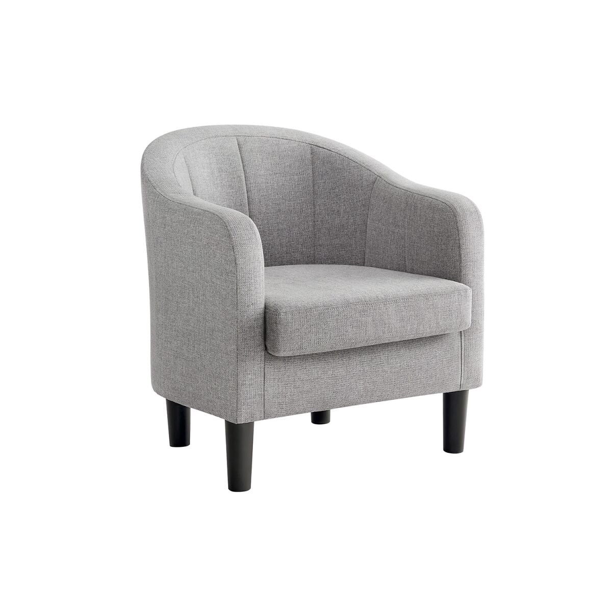 Armchair with Linen-Look Upholstery, Modern Grey