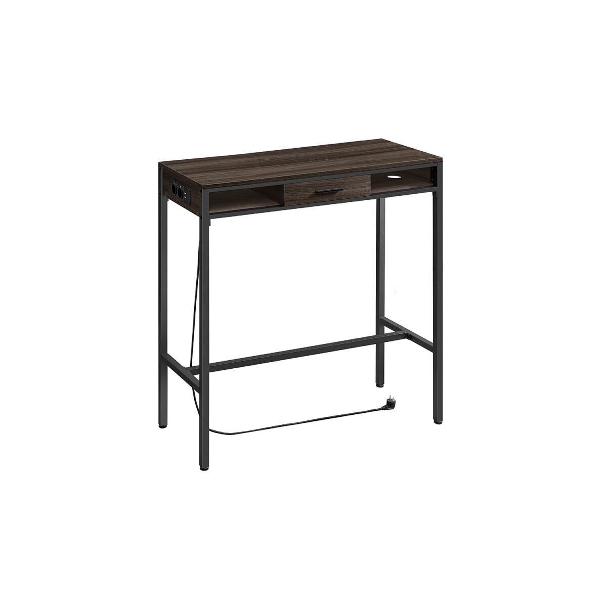 Bar Table with Charging Station and Drawer, 40 x 99.8 x 104.6 cm