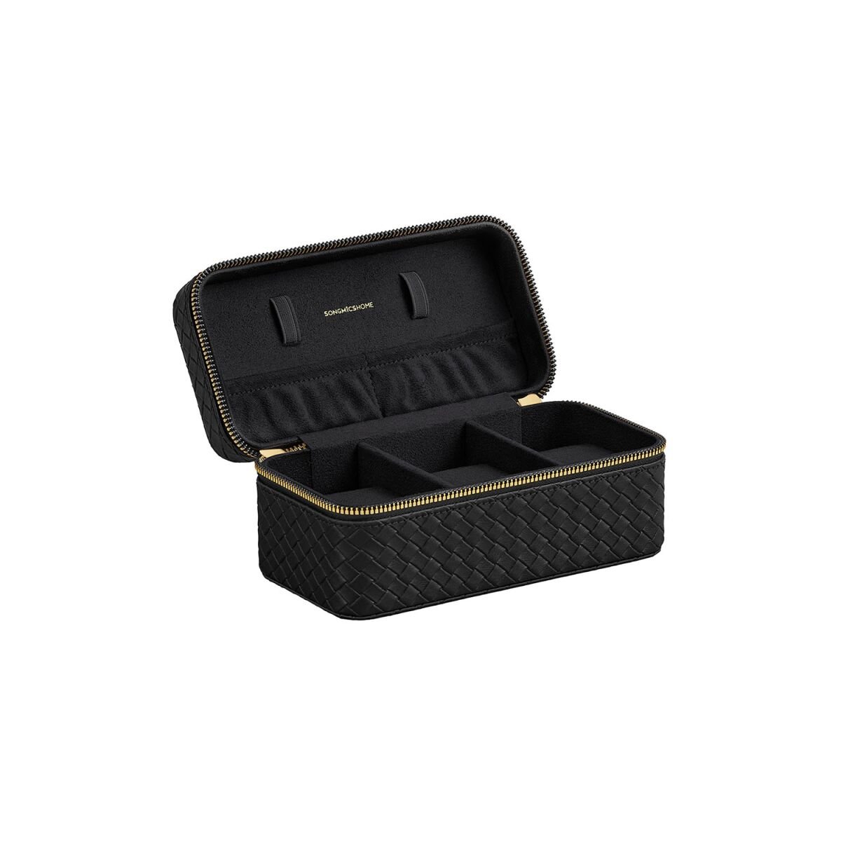 Watch Box with Cover and Lining in Ink Black