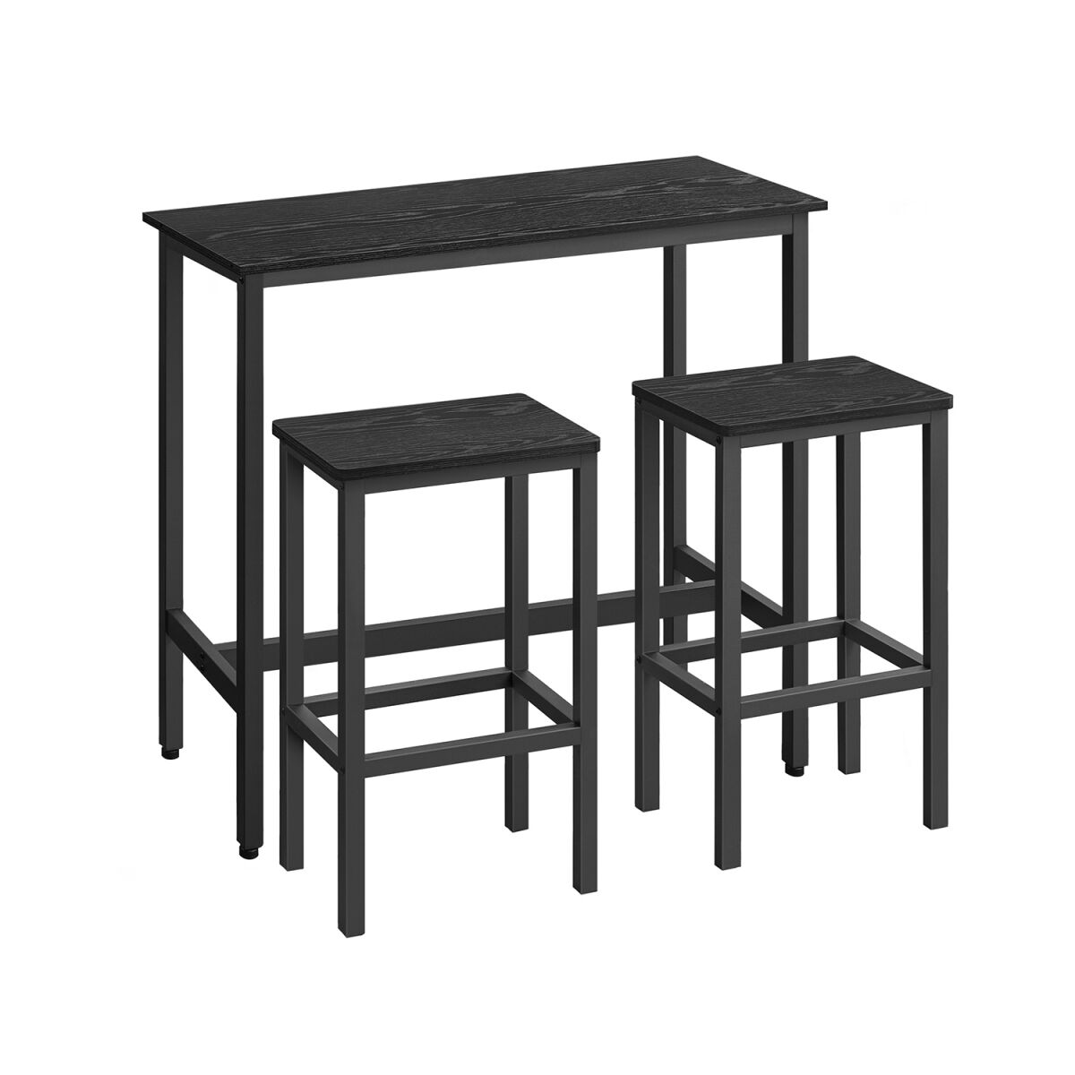 Bar Table with Barstool Set in Vintage Brown and Ink Black