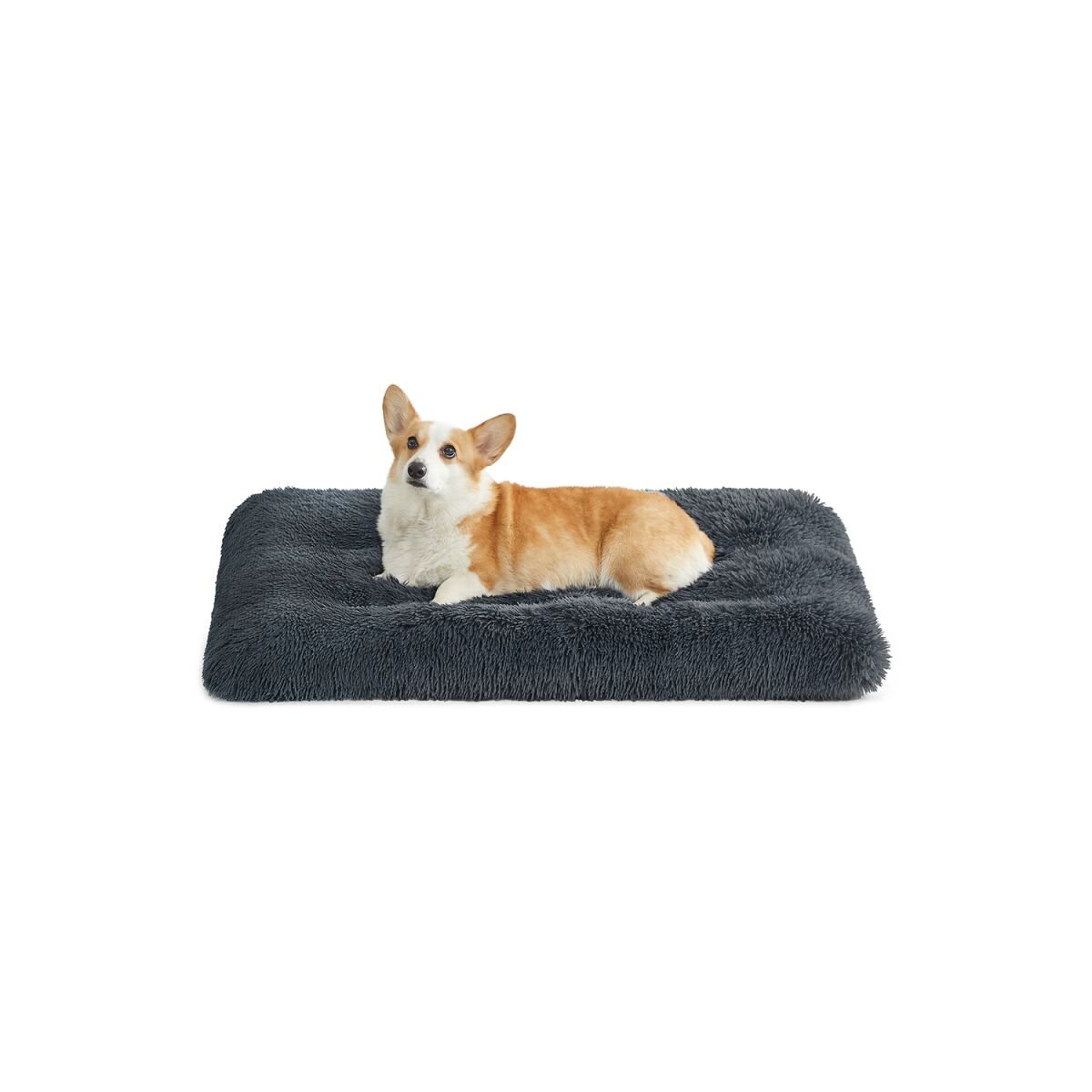 Plush Dog Bed Dark Gray 95 x 60 cm