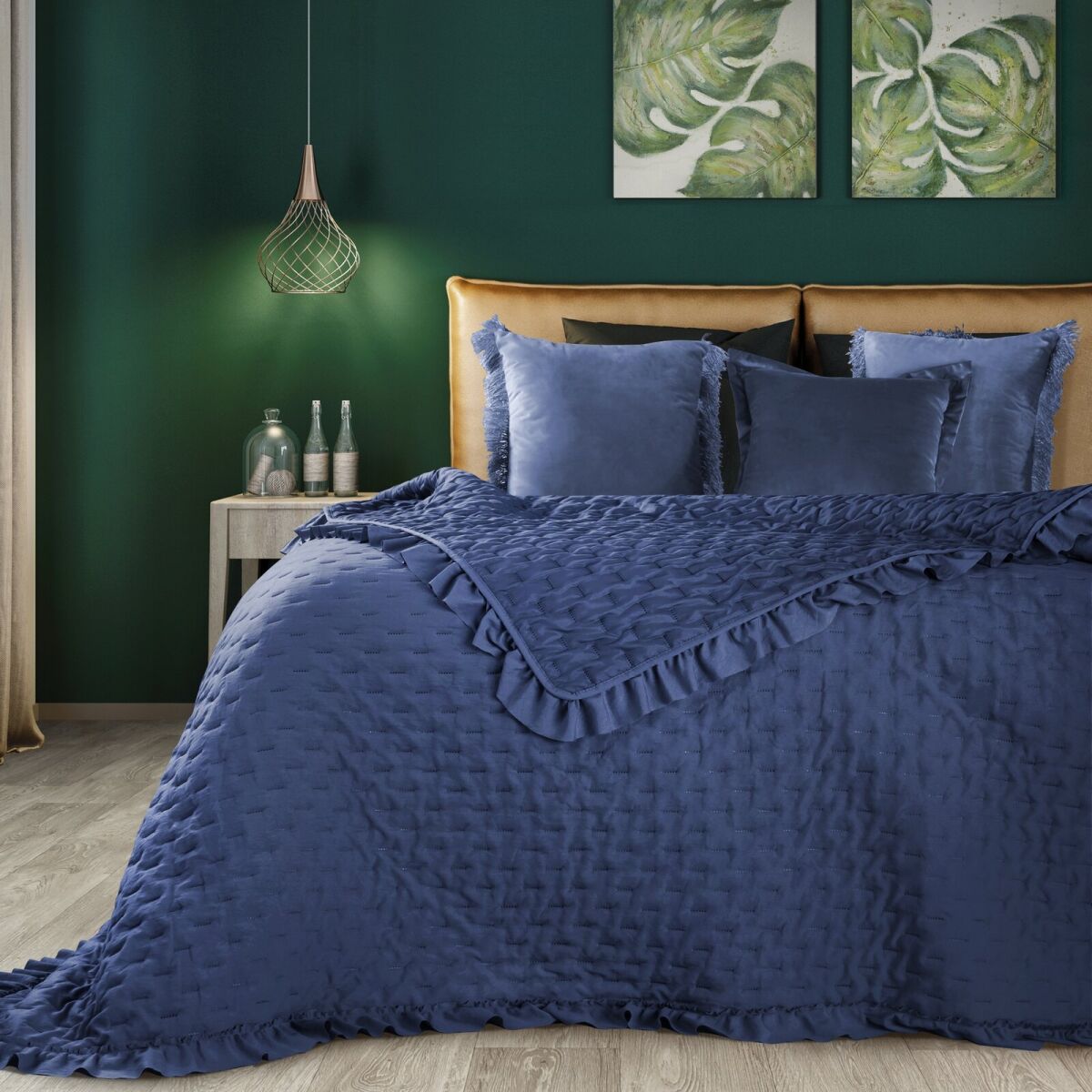 Bedspread Libi Navy Blue 170 x 210 cm