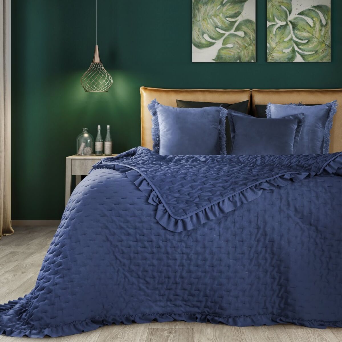 Libi Bedspread 220 x 240 cm in Navy