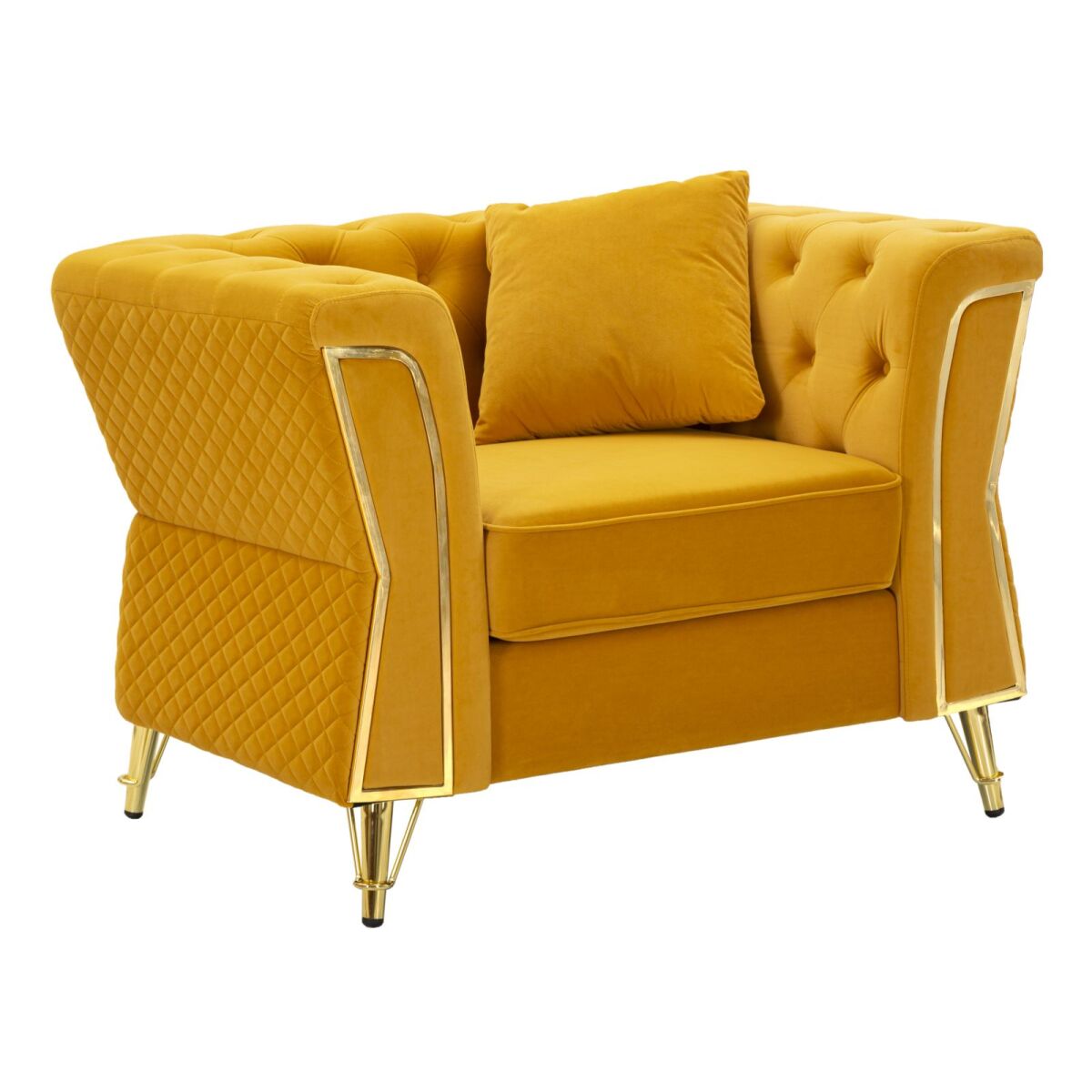 ARMCHAIR EMY MUSTARD WITH CUSHION CM 104X83X76