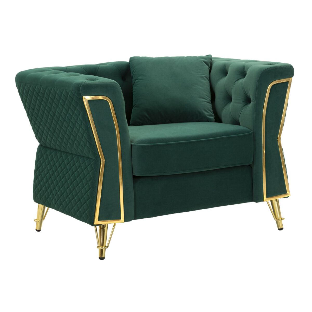 ARMCHAIR EMY GREEN WITH CUSHION  CM 104X83X76