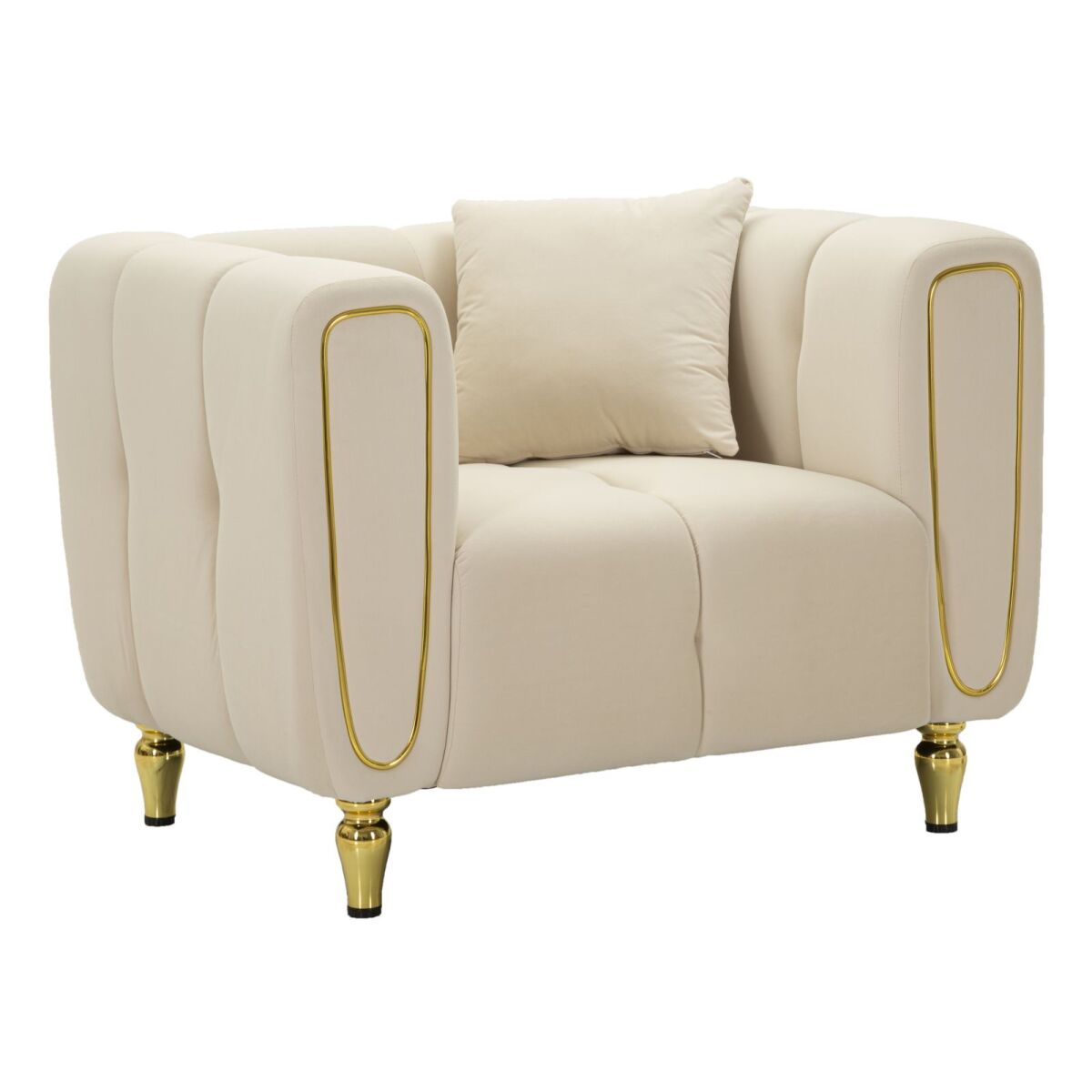 ARMCHAIR ALMA CREAM WITH CUSHION CM 97X81X71