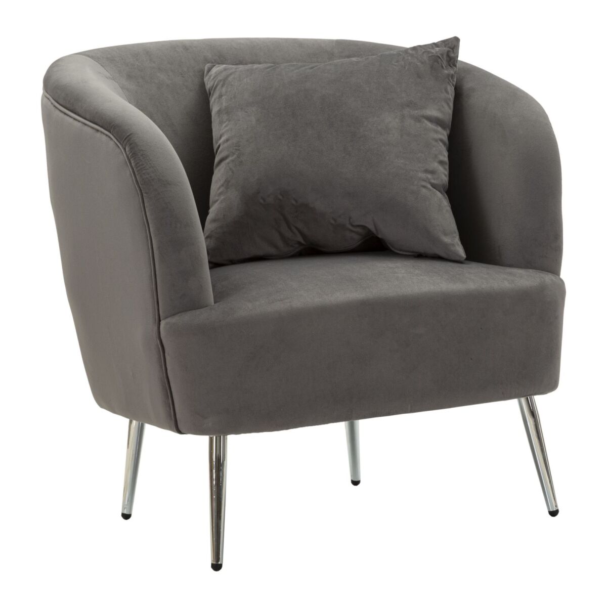 ARMCHAIR SILVERY WITH CUSHION CM 73X66X78