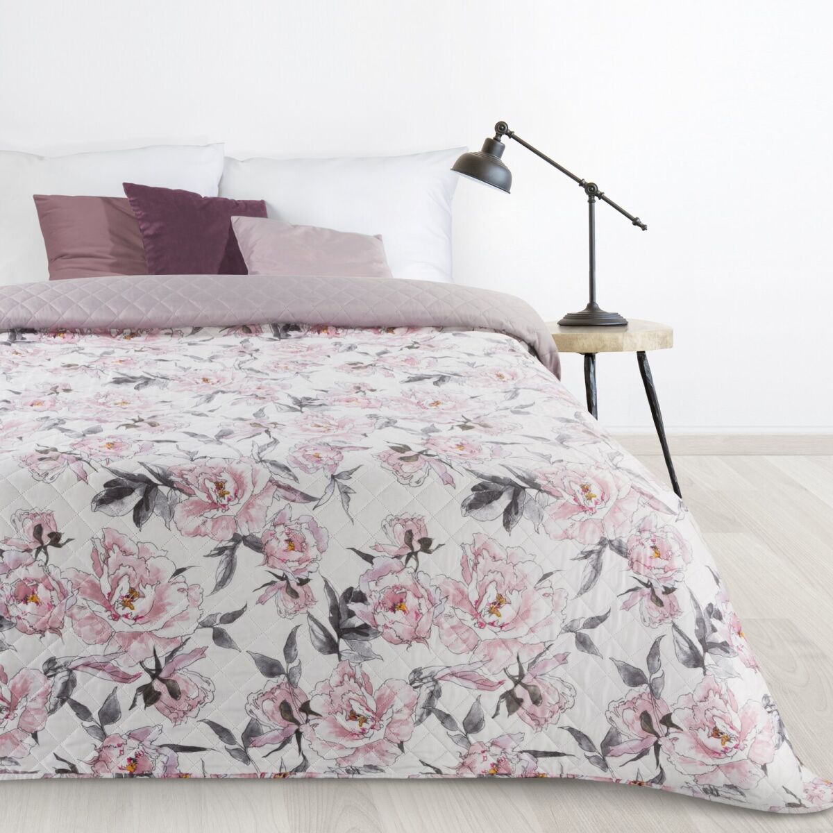 Bedspread D91 Flower 07 White 200 x 220 cm