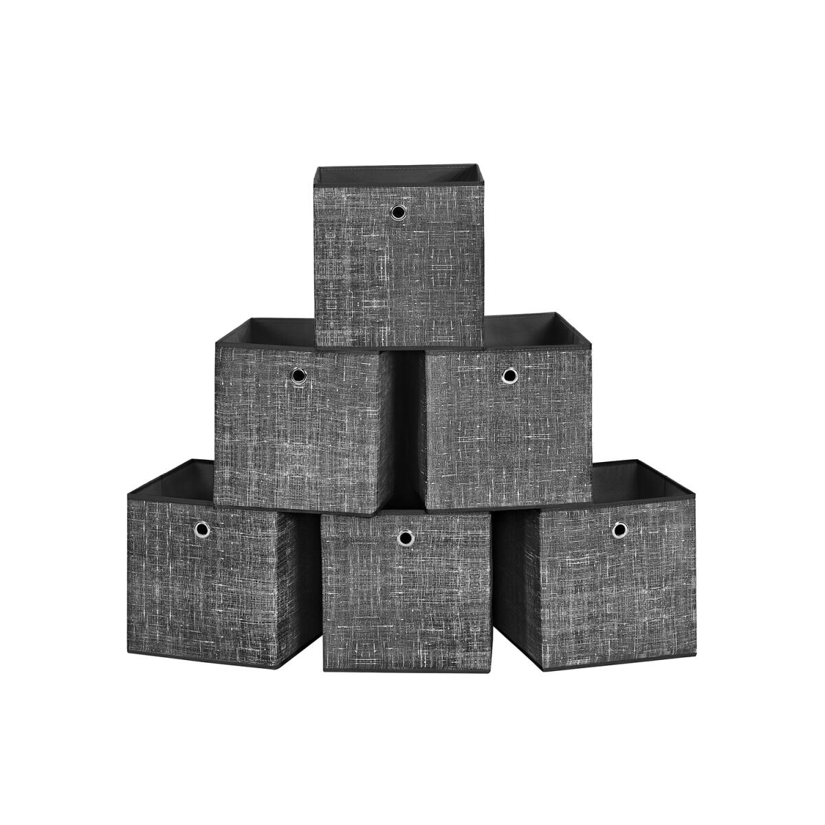 Storage Boxes Set of 6 Black