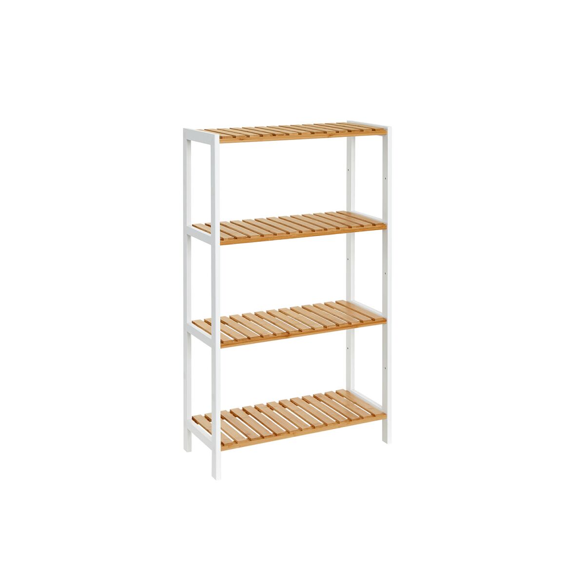 Bamboo Bathroom Shelf 26 x 60 x 100 cm White/Natural