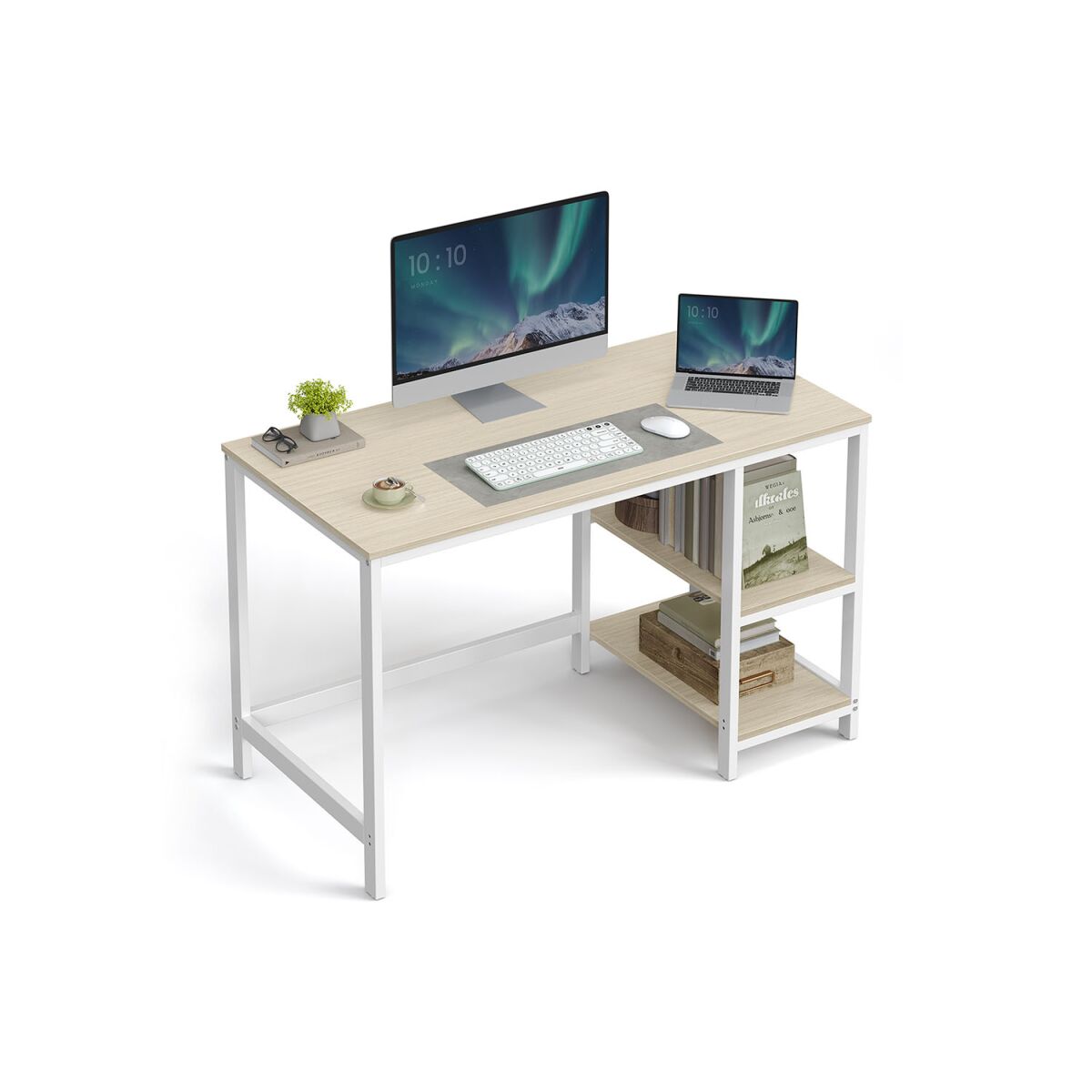 Desk with 2 Shelves on the Right or Left Side