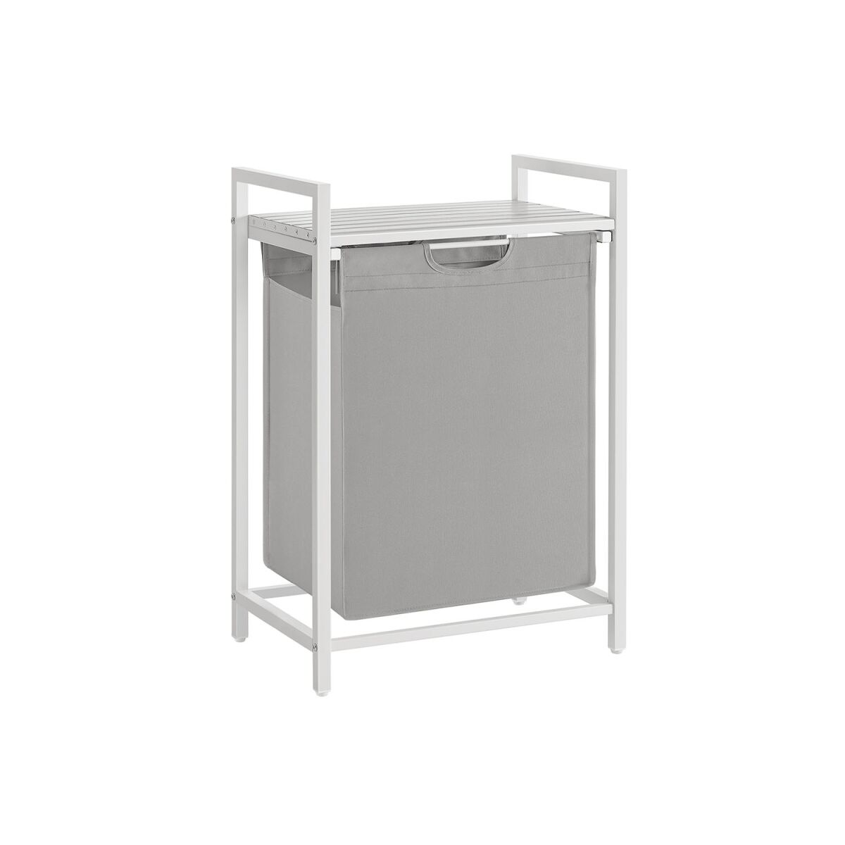 Laundry Hamper with Shelf Oxford Fabric 65L Dove Gray