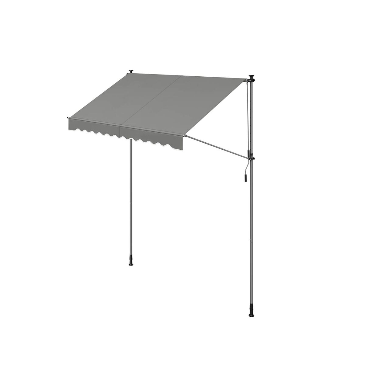 Clamp Awning with Hand Crank 250 x 120 cm Gray